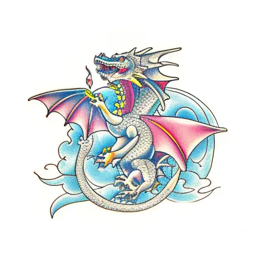 Girl Riding A Dragon