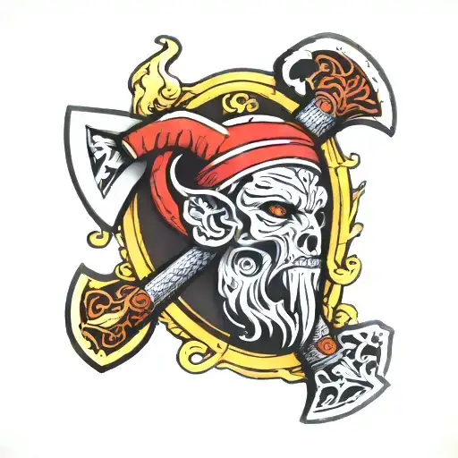 Aries Warrior Hammer And Axe On The Sides