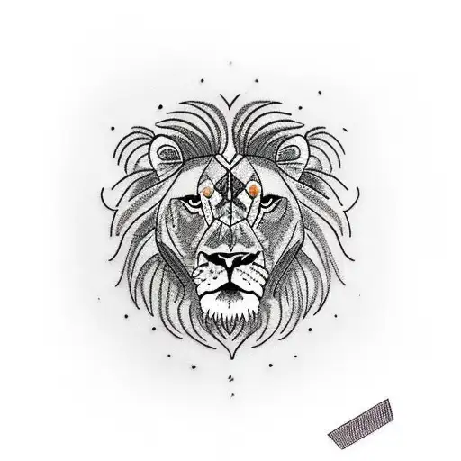 Male Lion Looking Down At Baby Lion