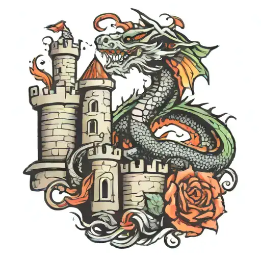 Dragon And Castle