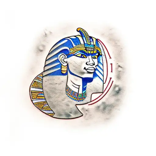 Maori Style With Egyptian Hieroglyphs And Anubis