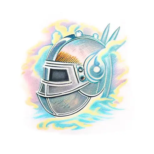 Knight Helmet Ocean Theme