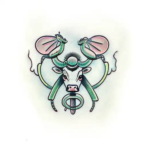 Cow And Preying Mantis