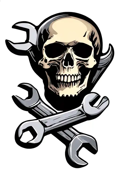Skull And Wrenches Crossed