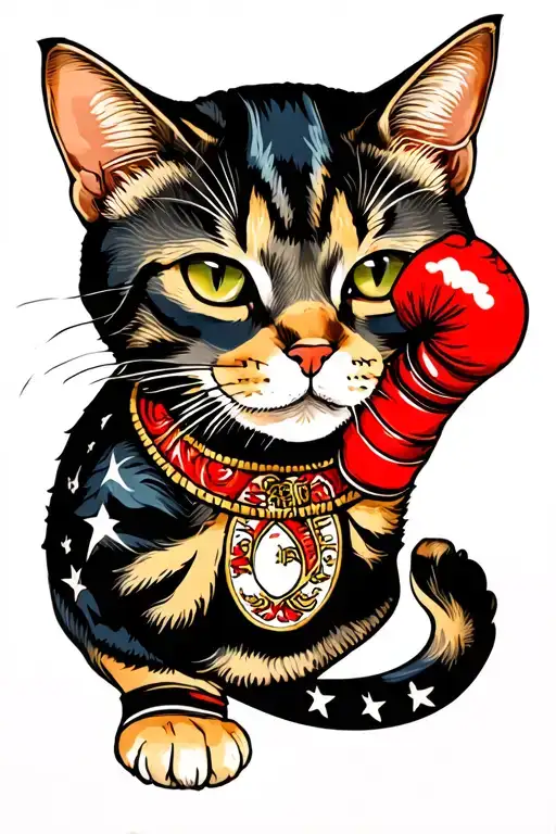 Cat Muay Thai Fighter