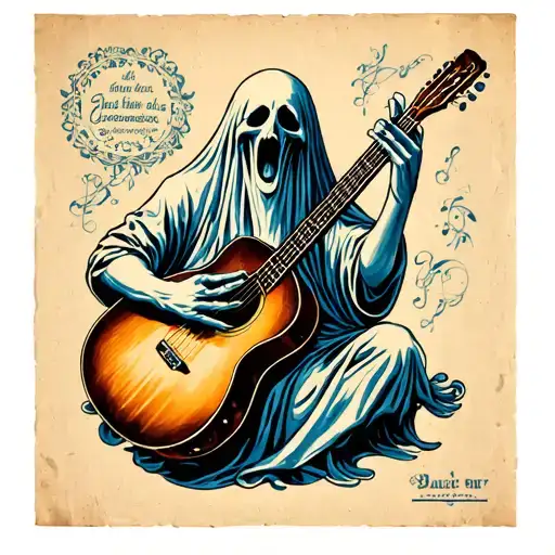 Ghost In A Sheet With Blues Music Inspiration