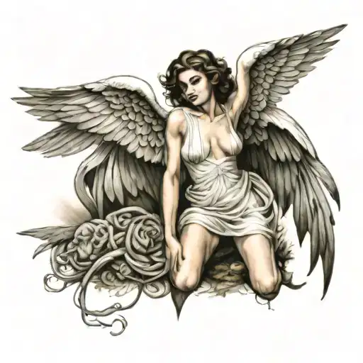 Fallen Angel By Cabanel Tattoo Design