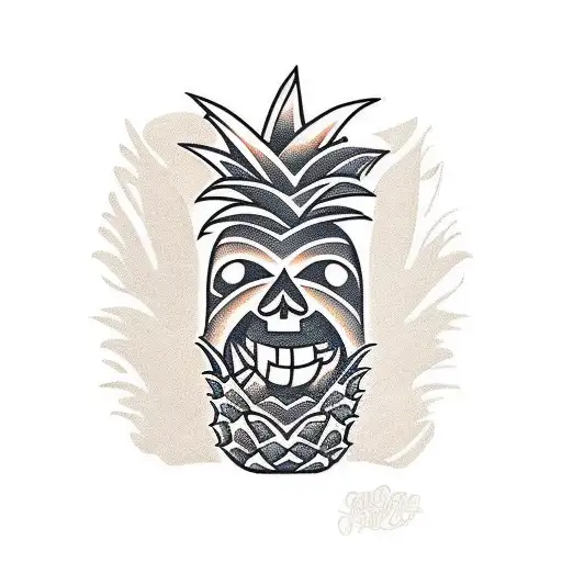 Pineapple Funny Bright Tiki Hawaii