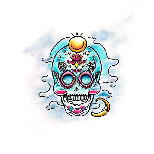 Ocean Clouds Sunset - Sugar Skull