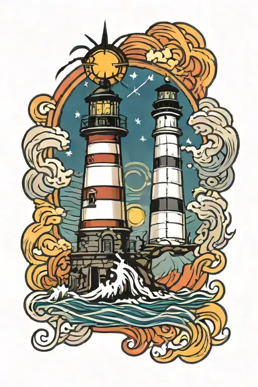 Storm Lighthouse Shining