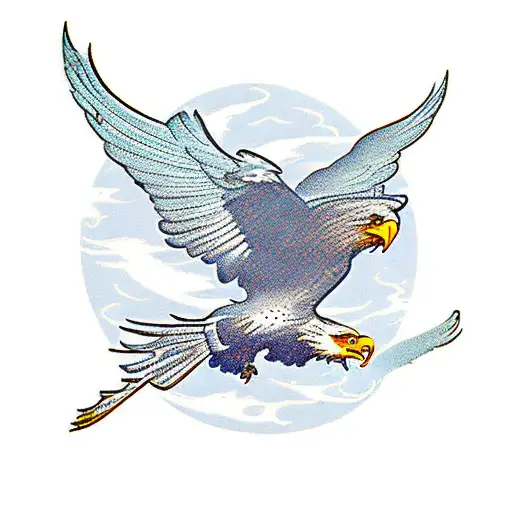Eagle Flying Over The Earth