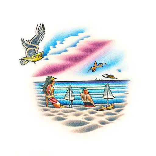 Horizontal Beach Scene