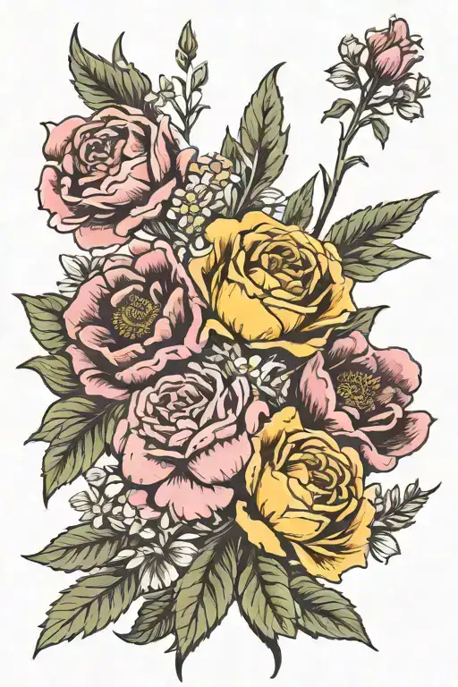 January March June And July Birth Flowers Bouquet