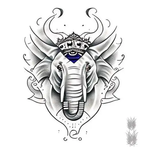 Half Lionhead Half Elephant Head