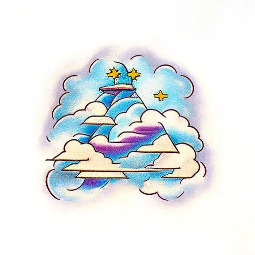 Cloud Cross With Stairs
