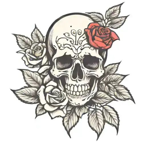 Skull With Rose