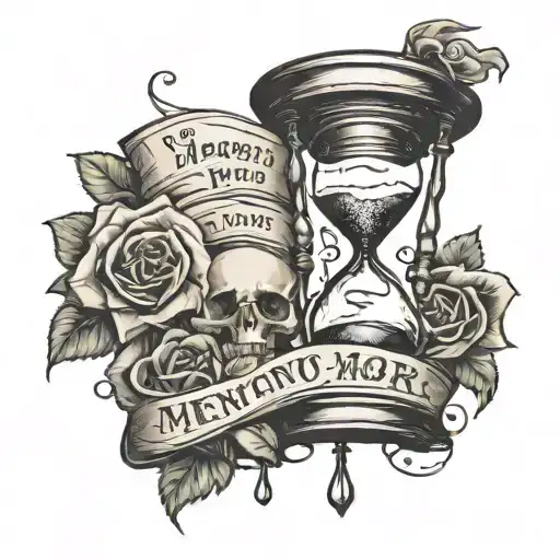 Hourglass Cracked With Words Memento Mori Written On It