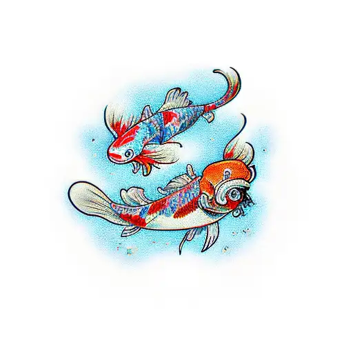 Sleeve With Phoenix And Koi Fish