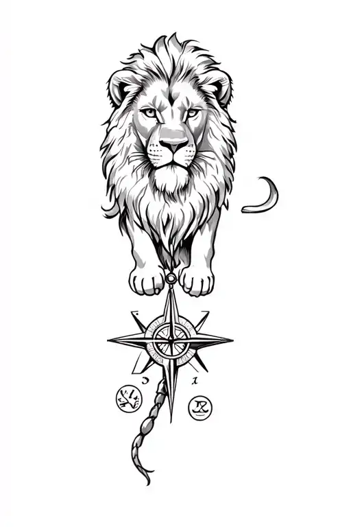 A Lion With A Compass