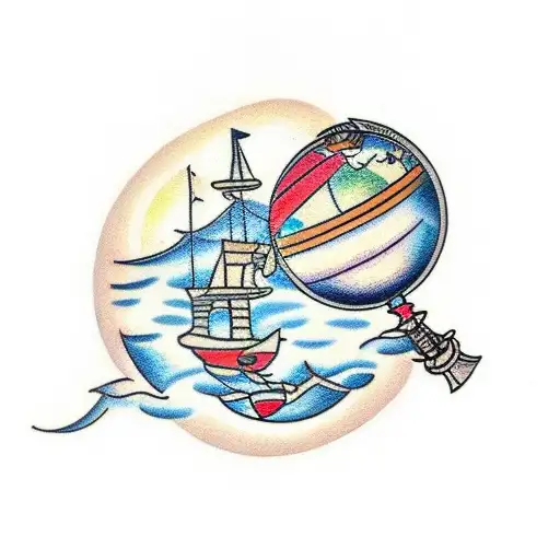 Traditional Tattoo Of A Globe