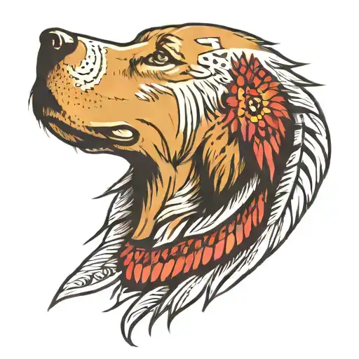 Native American Traditional Golden Retriever