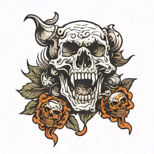 Numbers 69 On The Skull Of Cerberus