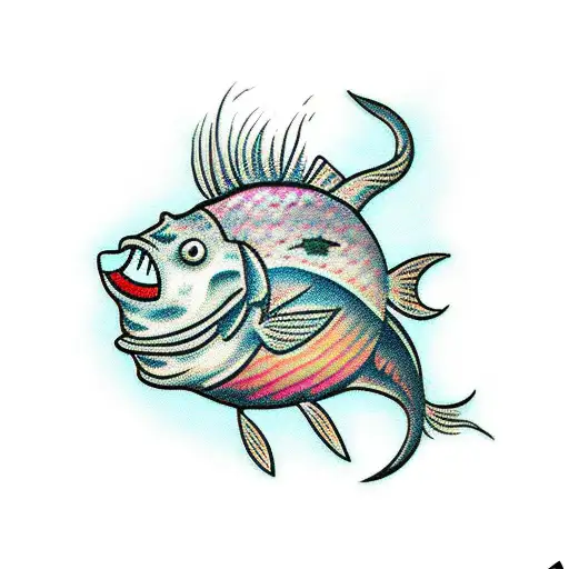 Cartoon Angler Fish With Toupee