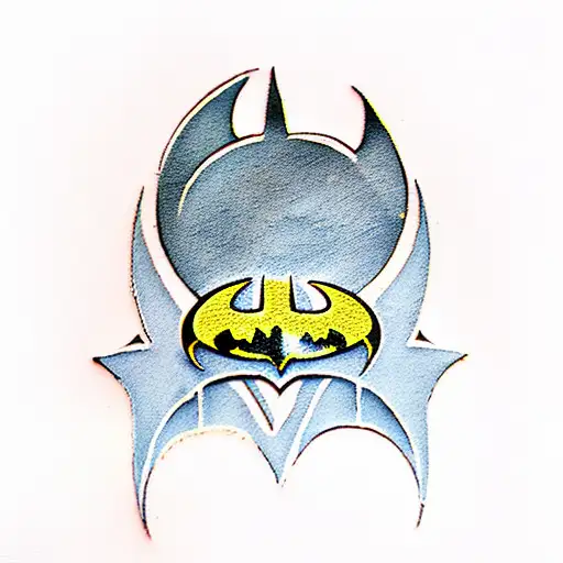 Batman Logo With Two Cat Paw Prints