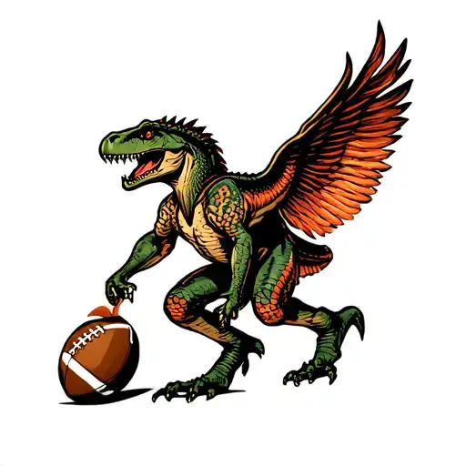 Raptor With Ball Football On Foot