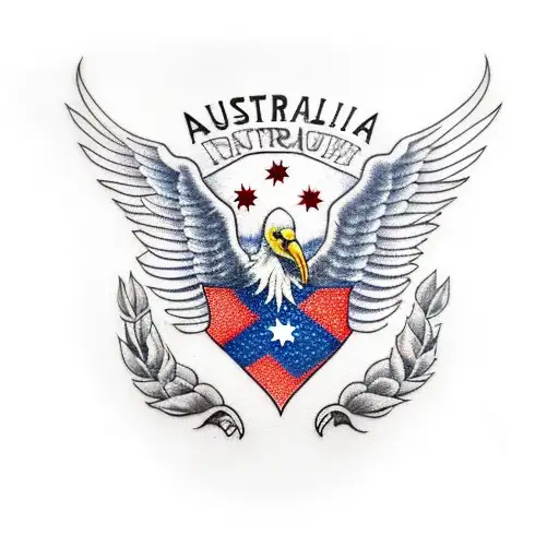 Australian Flag Usa Flag Kangaroo Bald Eagle