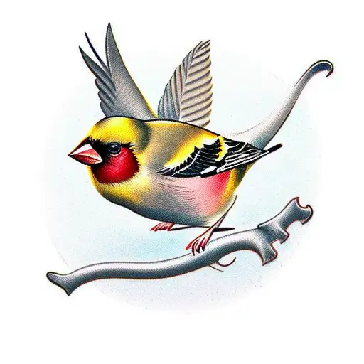 Gold Finch On An Elephant