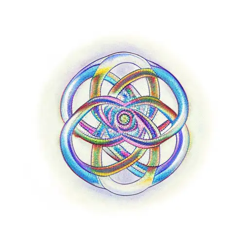 A Dna Helix Made Of Intertwined Mushrooms With Chakra Symbols Surrounding It