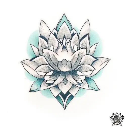 Lotus Petals With Red Ohia Lehua Flower Growing Out Of The Middle