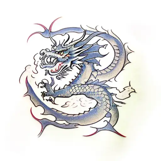English Dragon With 5 Heads