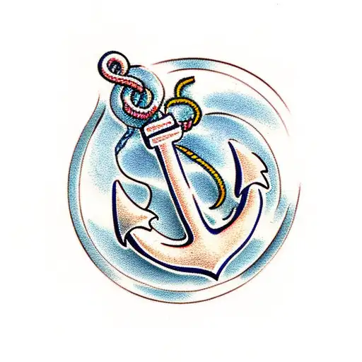Anchor With Navy Ship