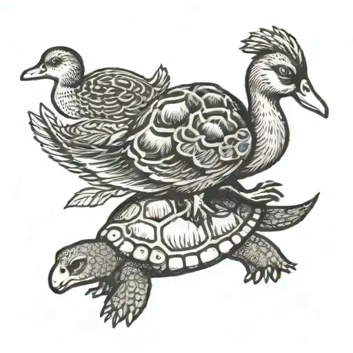 A Duck A Squirrel And A Turtle