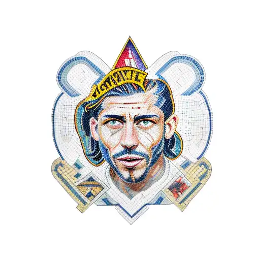 A Collage Of Different Car Parts Forming A Mosaic Of Gemitaiz's Face