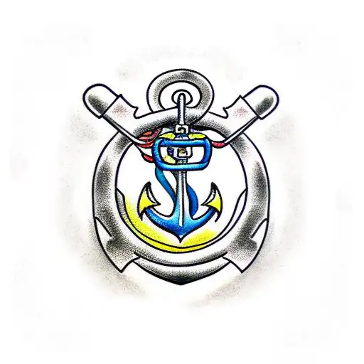 Anchor With Two Dog Tags