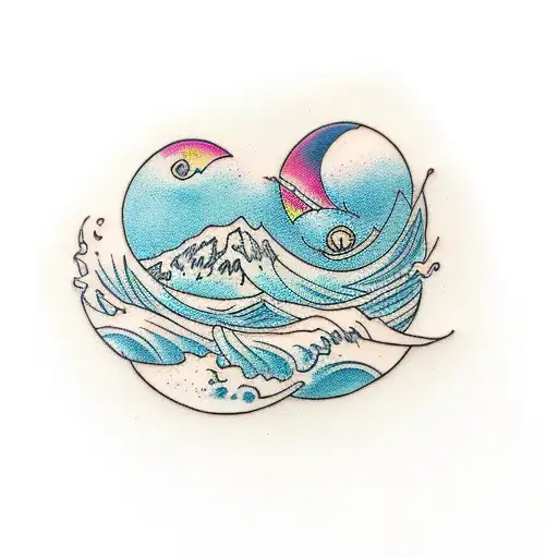 Magnolia Wave Sun Moon