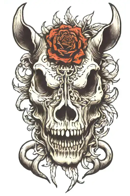 Rhinoceros Skull Intertwined