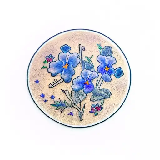 Common Blue Violets And A Dog Paw Print