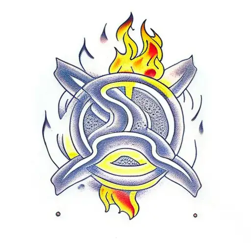 Om Symbol With Fire