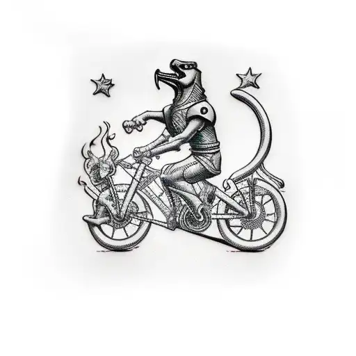 Rook Chess Piece Riding Bicycle