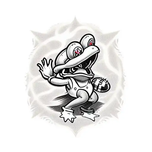 Toad From Mario Playing Rugby