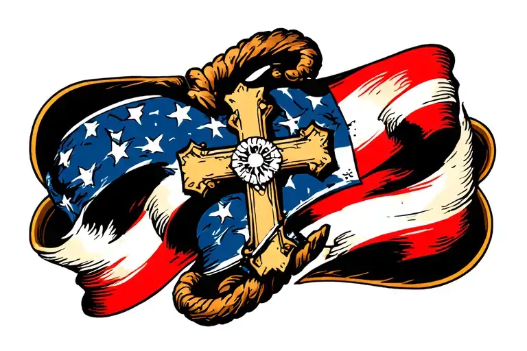 Cross And Nautical Arm Sleeve