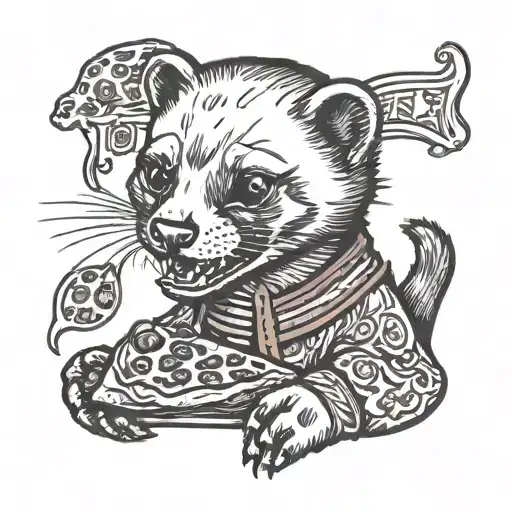 Ferret Dog Eat Pizza