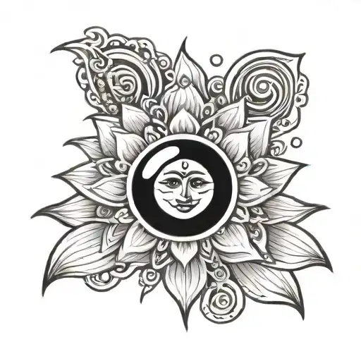 Lotus Third Eye And Ocean Waves In The Background