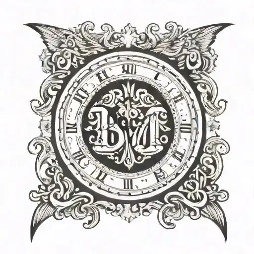 Big Clock With Letters B And M