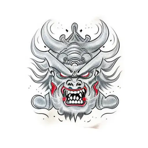 Asian Style Oni Mask For Hand