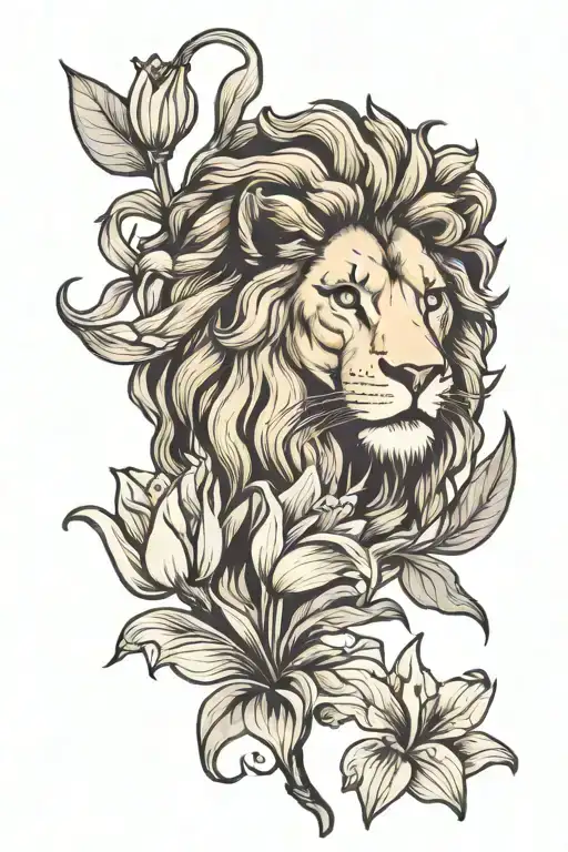 Lion And Lily Flower